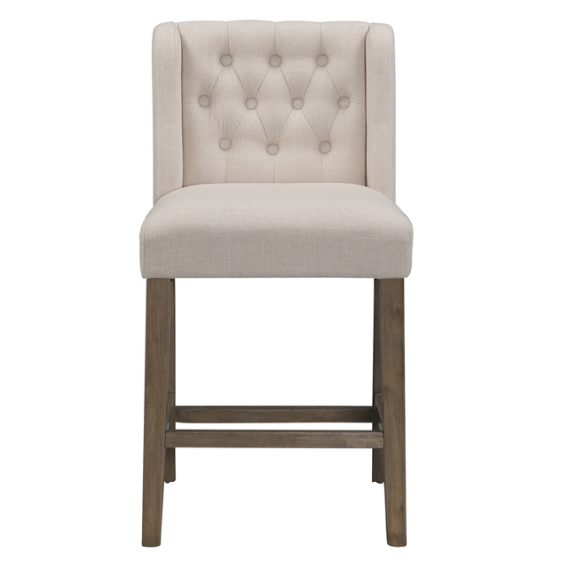 Simple Middle Wood Bar Stool Fabric Leisure Chair