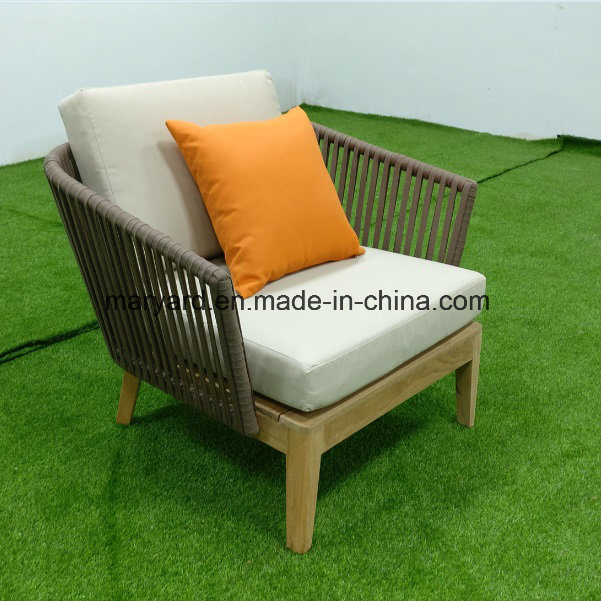 Rope Woven Teak Lounge Sofa Set