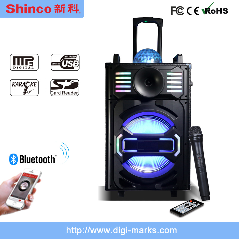 Bluetooth Wireless Portable Speaker with Revoving Lights Horn