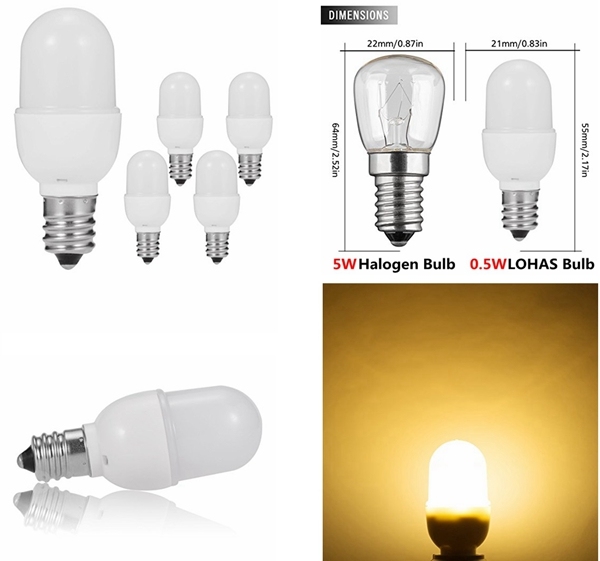 Novel Design LED S6 Light Bulbs 0.5W E12 Soft White 3000K LED Small Bulb