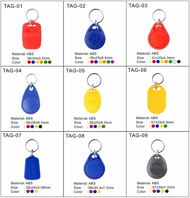 Factory Price 125kHz F08 RFID Key Fobs Tags RFID Plastic