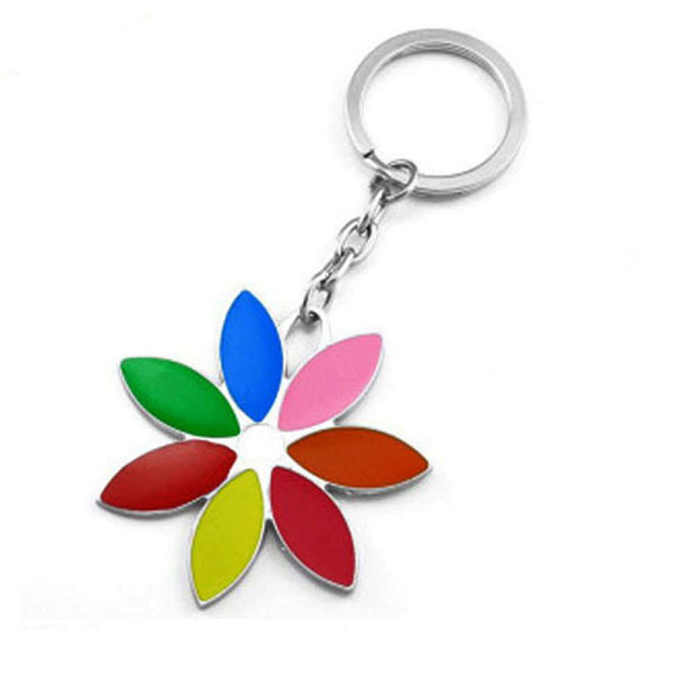 Eco-Friendly Promotional Enamel Flower Logo Metal Key Chain (xd-681)