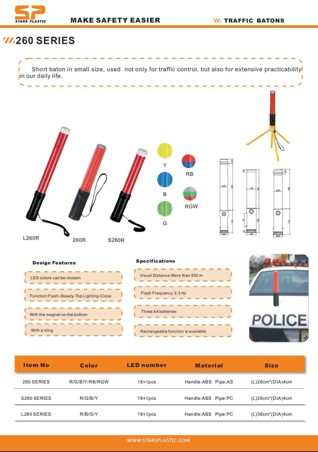 LED Traffic Signal Wands, Safety Traffic Baton for Road Safety