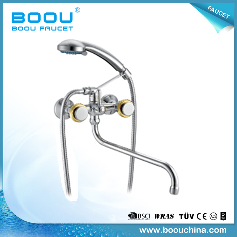 Boou Double Handle Brass Material Bath Faucets, Mixers