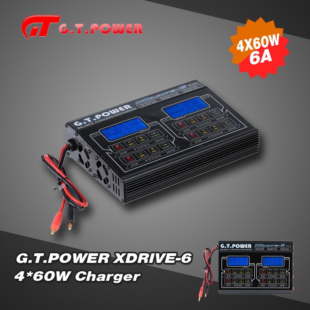 911120- Xdrive-6 4*60W Liio/Lipo/Life/NiMH/NiCd Battery Balance Charger/Discharger