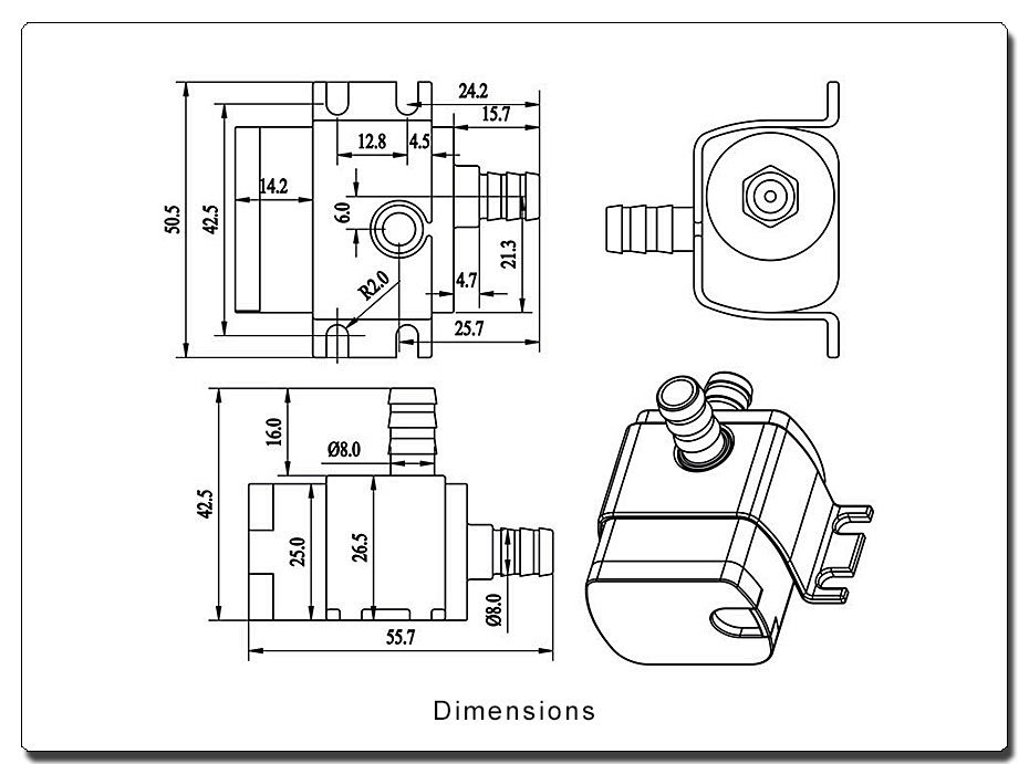 12V Mini DC Water Circulating Pump for Laser Engraving