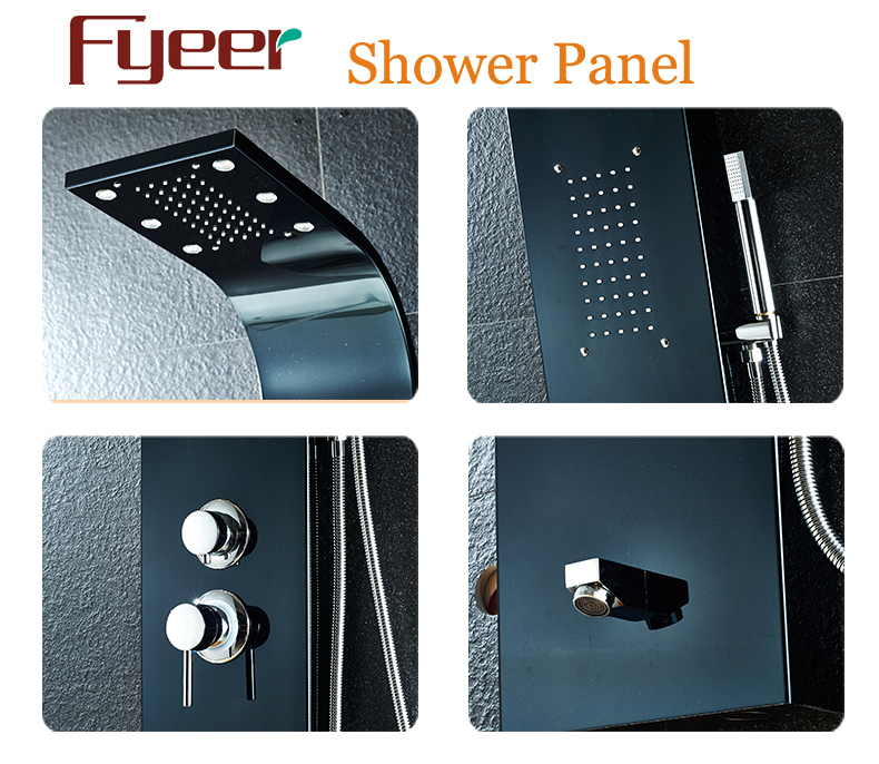 Fyeer 2018 New Black Shower Panel with LED Lights