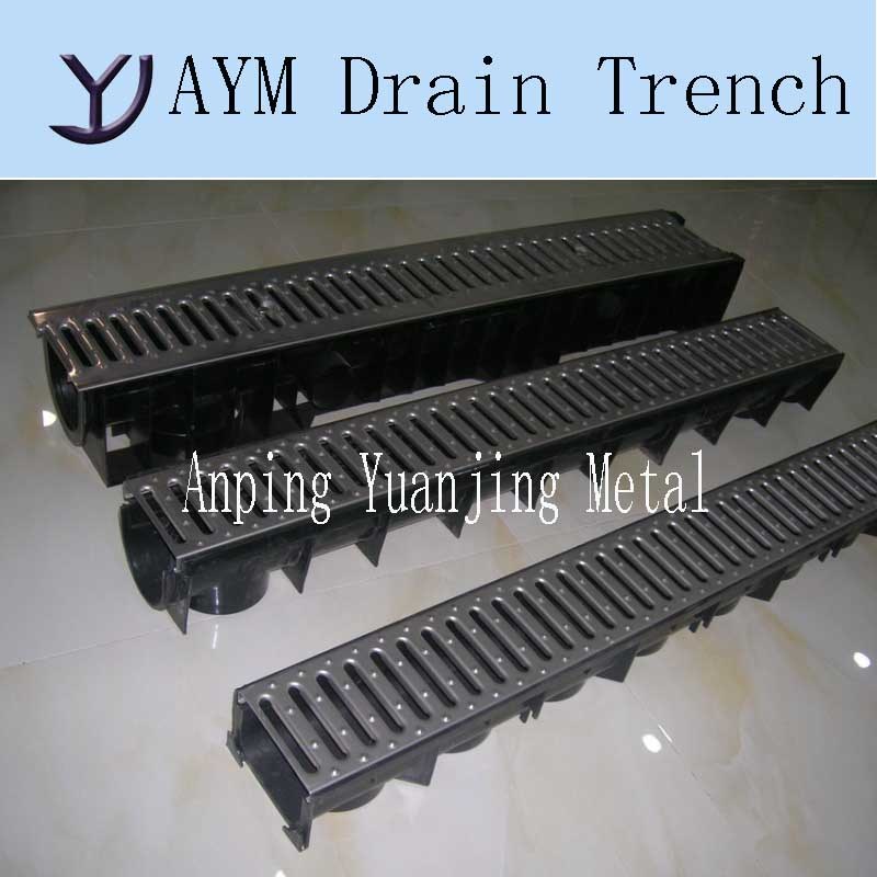 Plastic Drain Channel with Plastic Grating