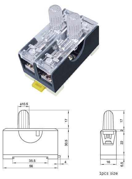 250V 10A 2 Pole 6X30mm Automotive Fues Box (FS-102)