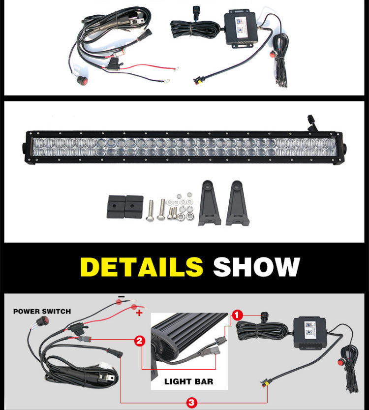 High Power Dual Row 22 Inch 32 Inch Offroad Driving Light Car 12V LED Spot Light Bar