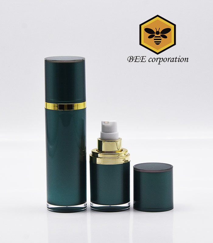 Customizing Gold Plating Acrylic Cosmetic Bottle Plastic Lotion Pump Bottle 50ml (BBQ-50)