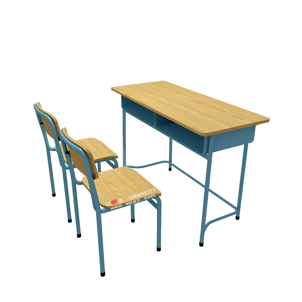 Hot Sale Cheap College Classroom Furniture School Chair and Table Heavy Wood Furniture