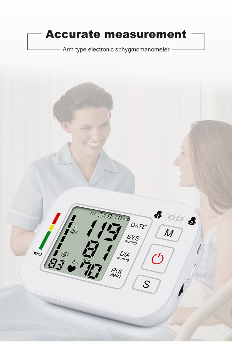 LCD Digital Upper Arm Blood Pressure Monitor Digital Sphygmomanometer