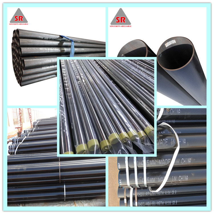 Factory Manufacture Low Carbon Round ERW Black Carbon Steel Pipe