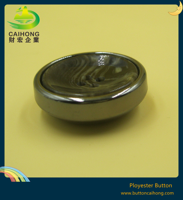 Resin and ABS Assembled Button with Palting ABS for Coat Garment