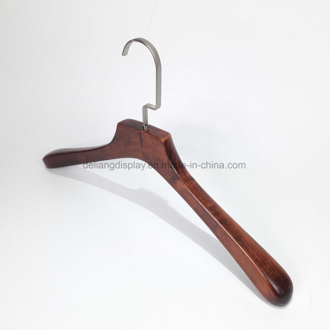 Lotus Wood Coat Hangers in Glossy Red Brown for Male