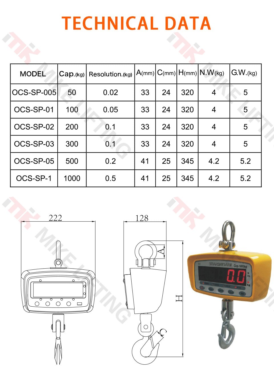 Digital Lifting Crane Weight Scale