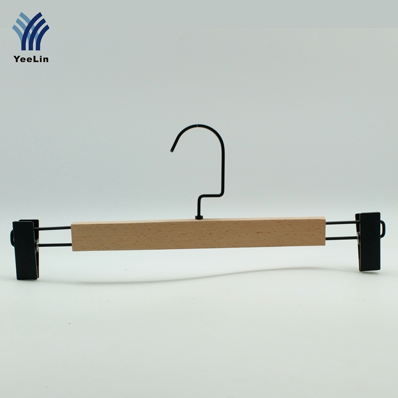 Fashionable Design Wooden Pant/Trousers/Skirt Hanger with Metal Clips