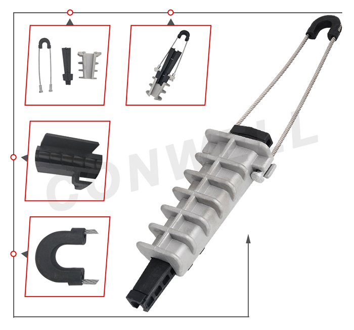 Overhead Durable Plastic Optical Cable Crimp Clamp