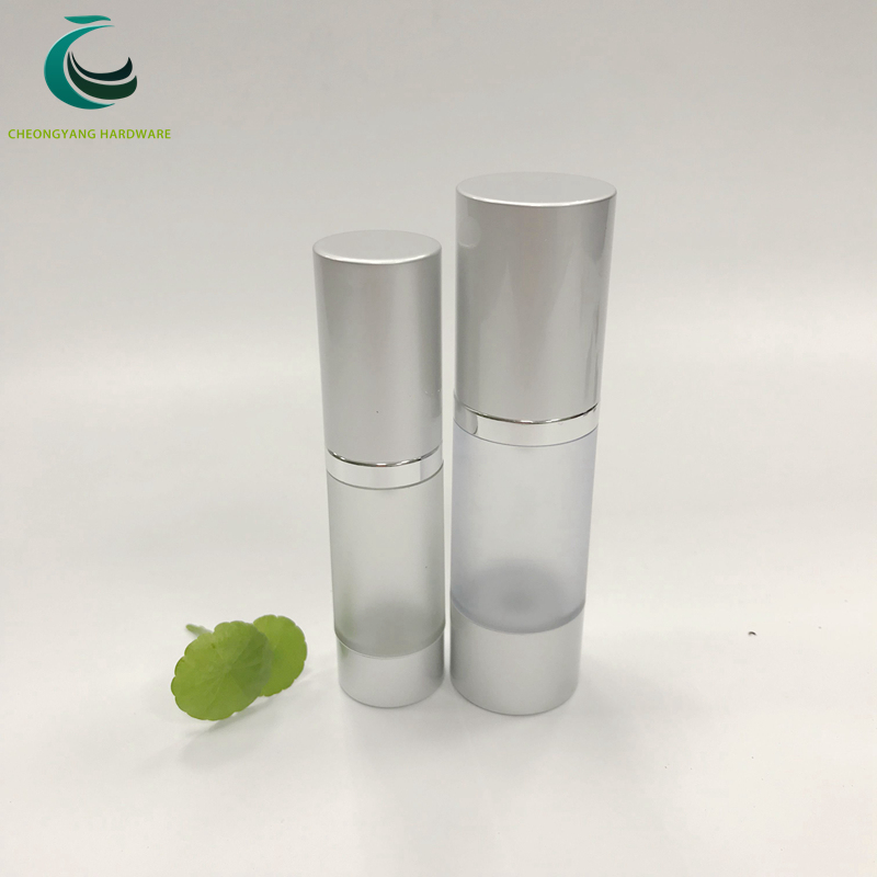 Manufacture Aluminum Shiny Matte Silver Airless Pump Bottle High Quality