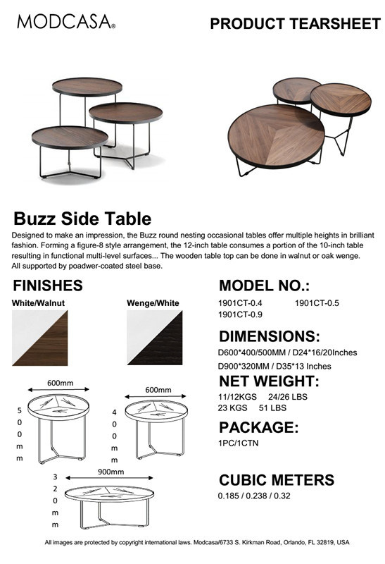 Simple Popular Round Wooden Buzz Coffee Tables