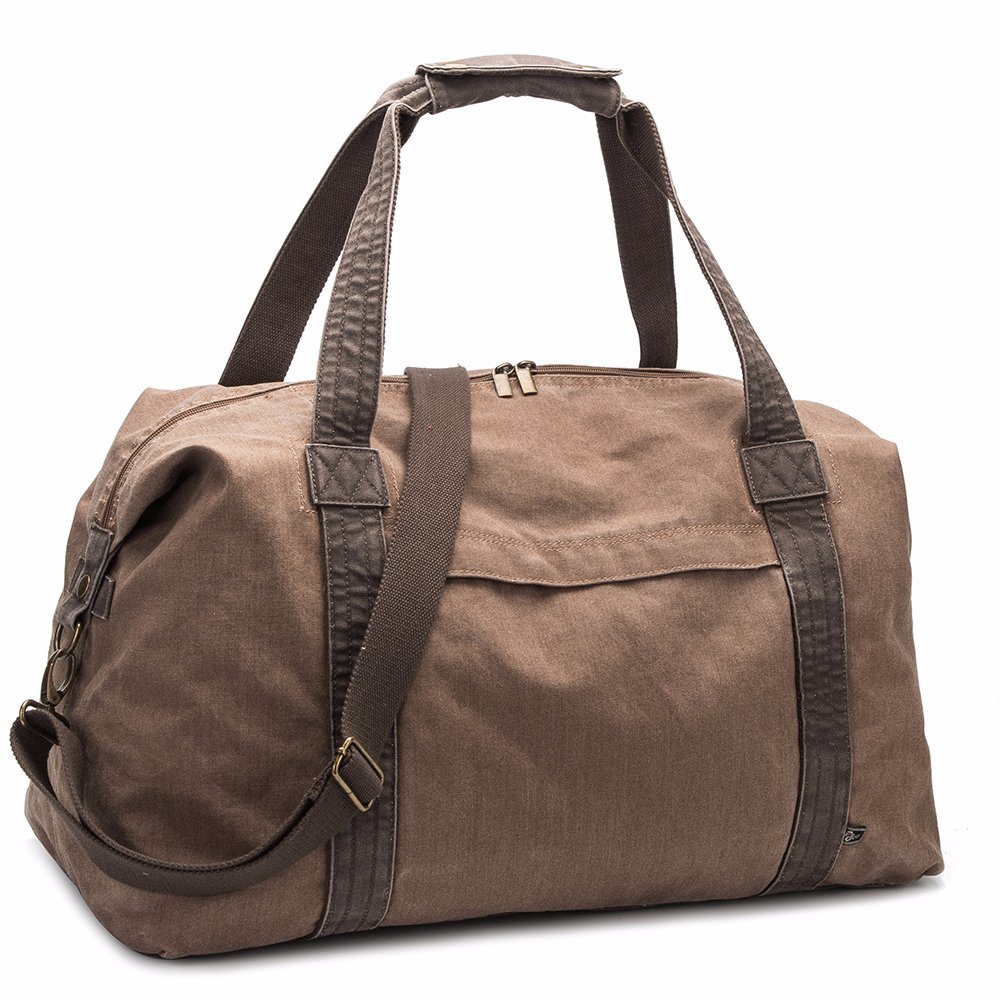 Waxed Canvas Travel Duffle Bag Mens Leather Bag
