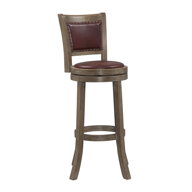 Simple High Wood Bar Stool PU Leather Leisure Furniture Chair