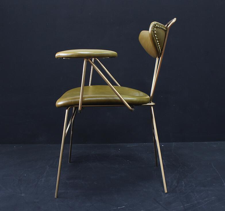 Golden Stainless Steel Frame Dining Chair Leather Dining Chair