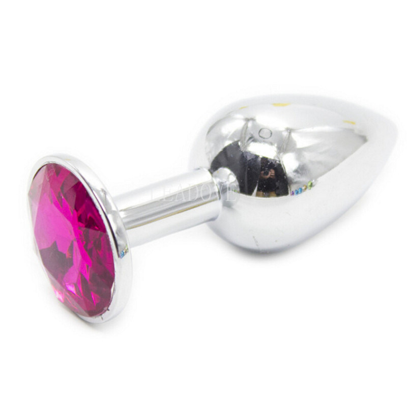 Hot Metal Heart Shape Anal Plug Crystal Jewelled Butt Plug Medium Size Erotic Anal Sex Toys for Women Men