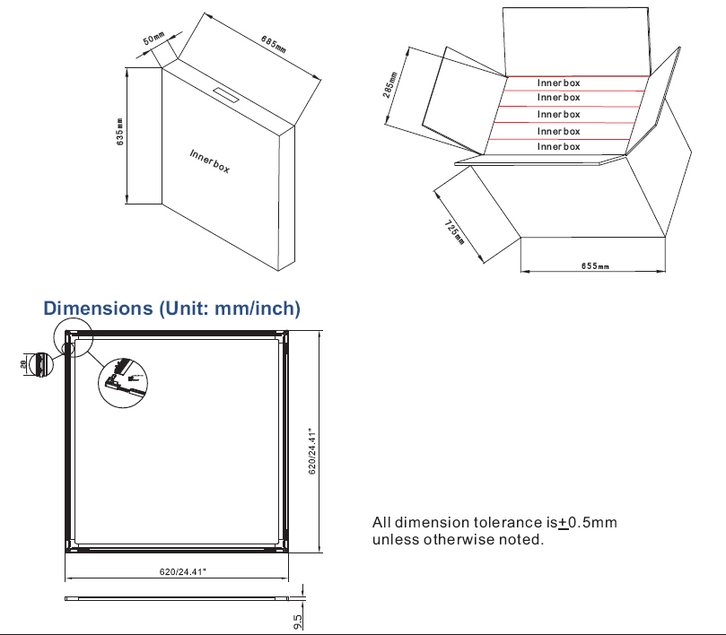 SMD2835 Square 600X600mm 35W 45W Dimmable LED Slim Panel Light