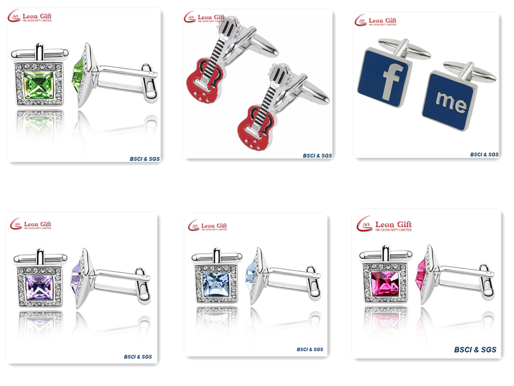 Custom High Quality Fashion Company Brand Cufflink Manufacturer