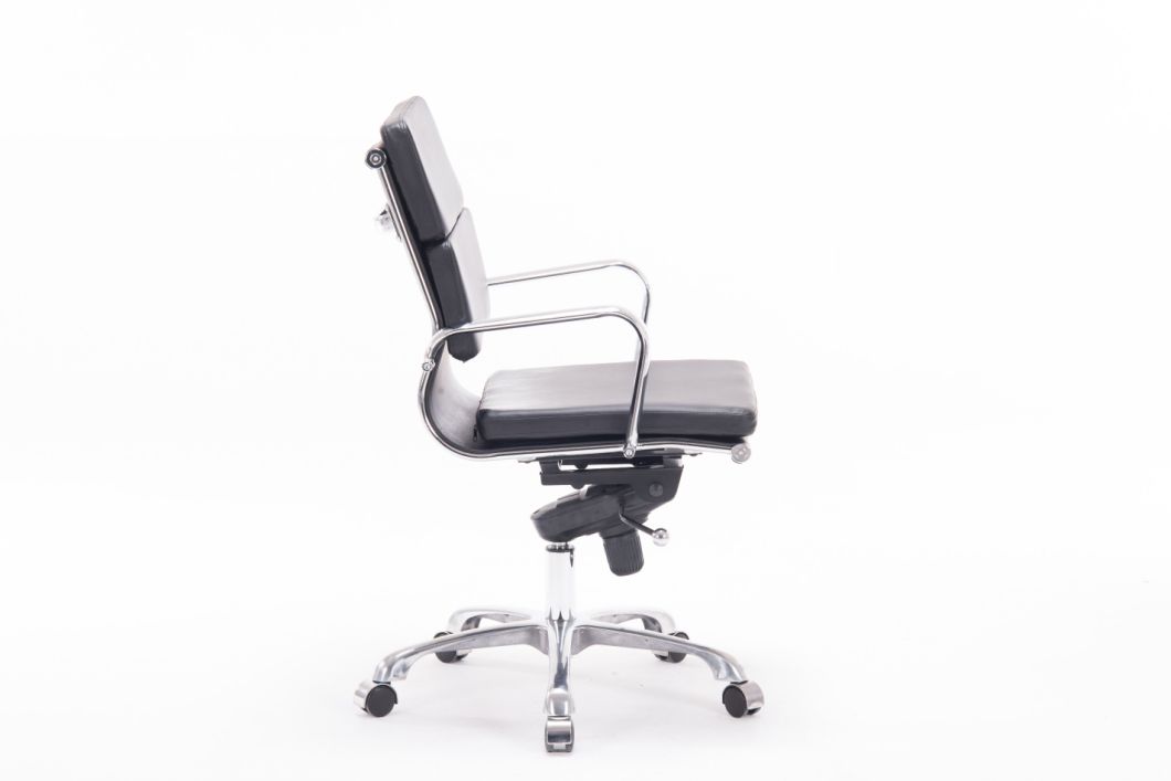 Ribbed PU Leather Swivel Adjustable Director Office Executive Chair