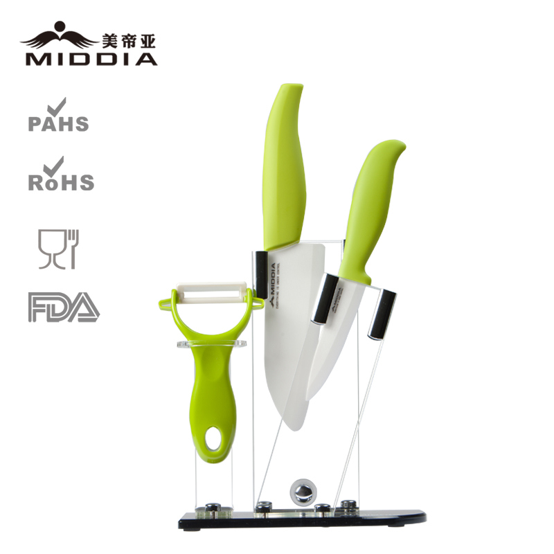 Ceramic Multi Tools of Kitchen Knife with Swift Peeler & Stand