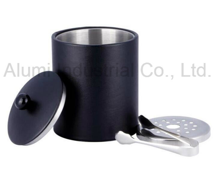 Wholesale Stainless Steel Ice Bucket with Leather
