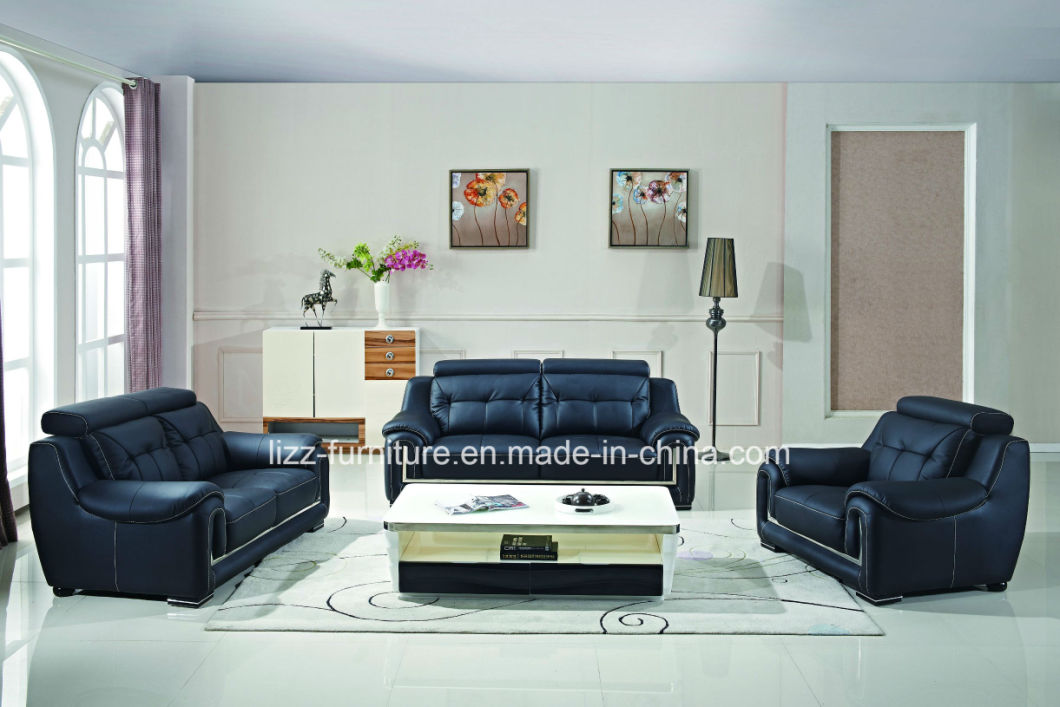 Leisure Wooden Furniture Genuine Leather Sectional Sofa