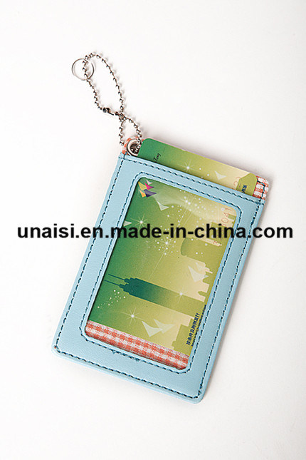 PU ID Name Credit Card Holder with Clear ID Window