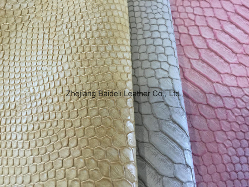 Snake PU Leather for Sofa/Furniture/Lady Bag with Fire Resistance