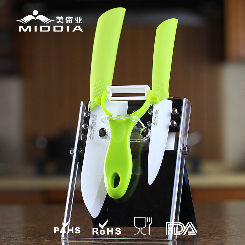 Gift Souvenir for Ceramic Fruit +Slicing Knife+ Peeler Set