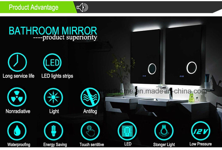 Lucia LED Bathroom Mirror with Dimmer and Defogger System