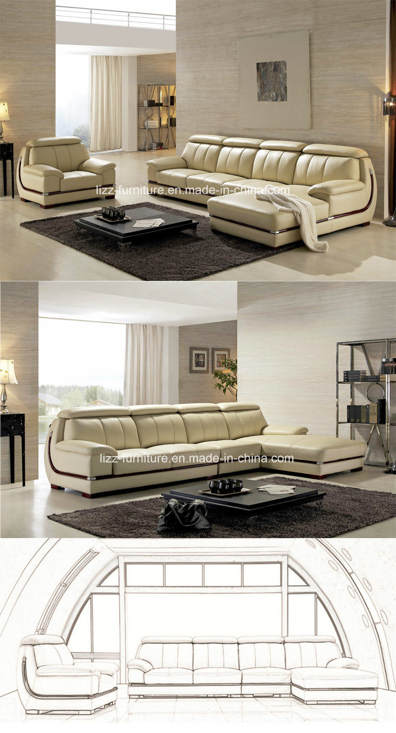 Modular L Shape Living Room Leather Sofa Set