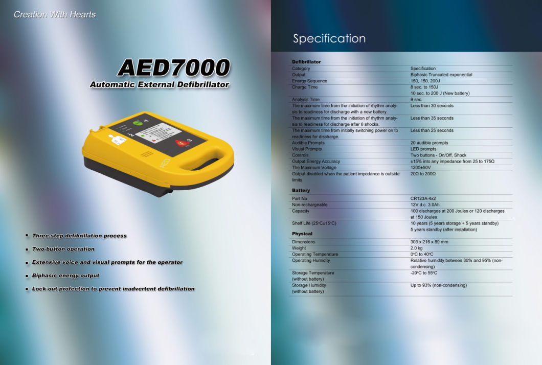 Ce&ISO Approved Multi-Used Portable Automatic External Defibrillator