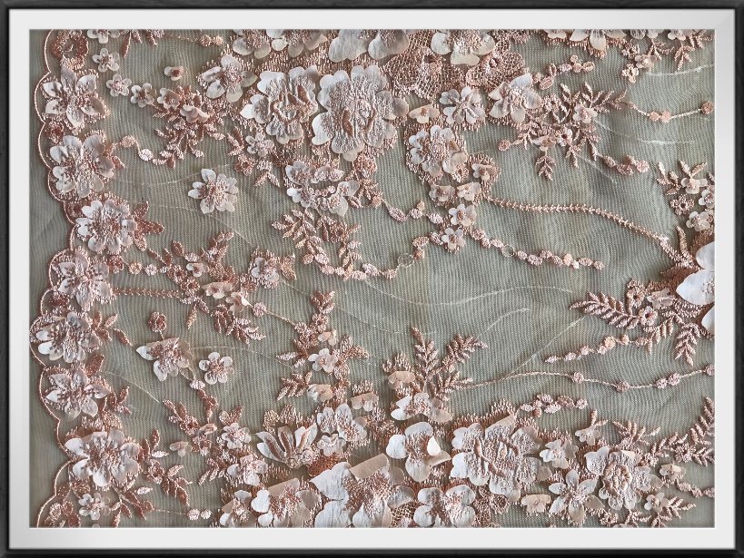 Mesh 3D Embroidery Lace Bridal Fabric Lace for Wedding Dress