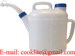 3 Litre PE Plastic Oil Measuring Jug with Flexible Spout & Lid Fuel Fluid Pourer