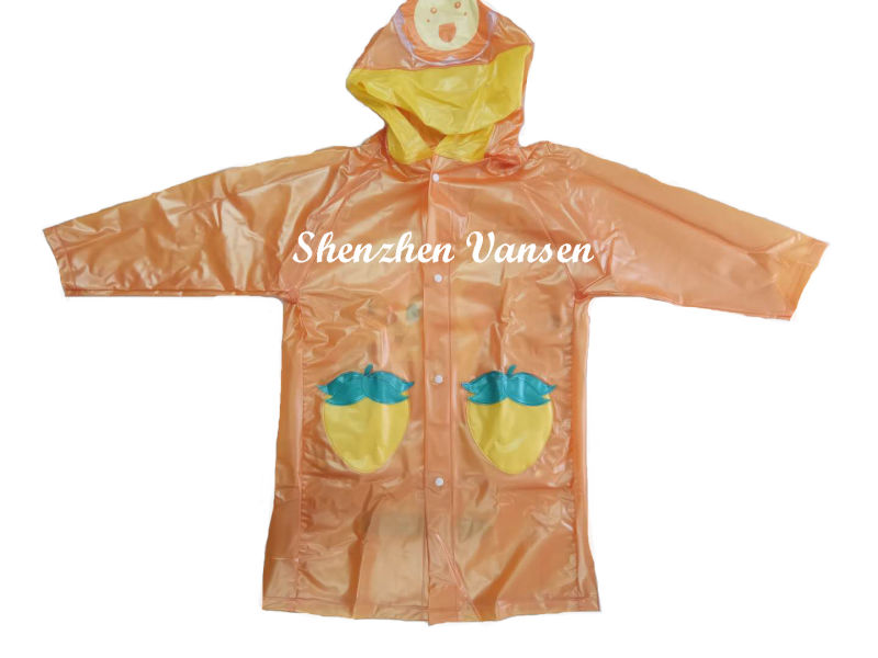 Pearl Color Children Long PVC Raincoat