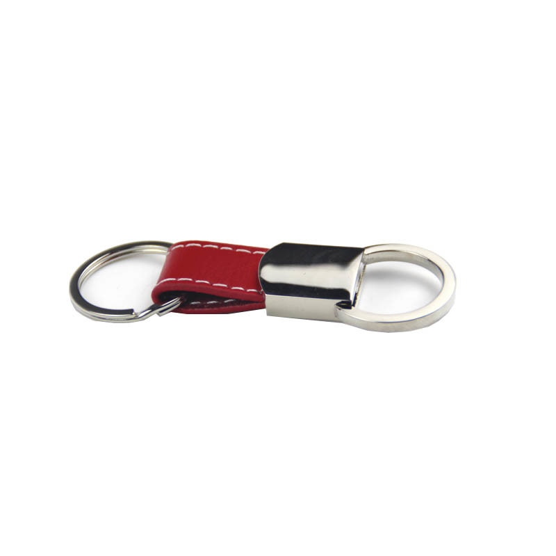 Direct Factory Cheap Customized Gift Metal Red PU Keychain