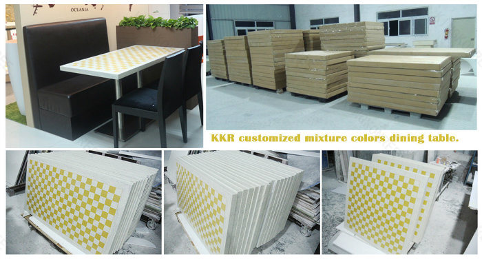 Solid Surface Table Furniture Restaurant Dining Table and Chairs