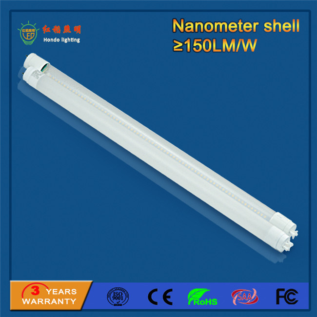 2800-6500K 150lm/W 600mm 9W 2FT China LED T8 Tube Light for Office Buildings