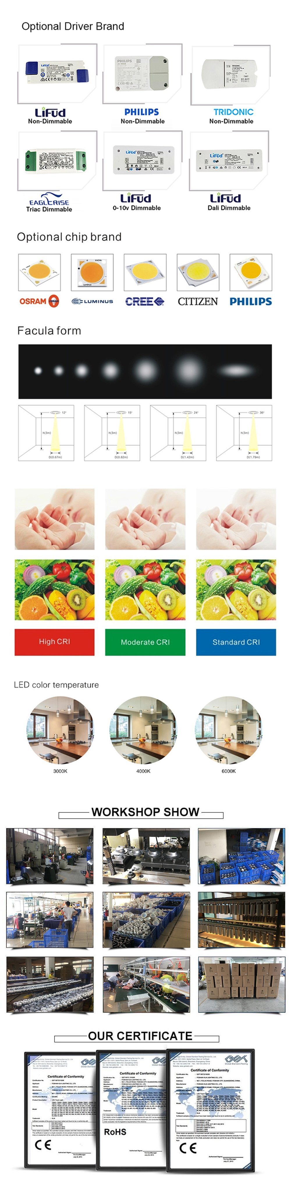 Commercial 25W LED COB Downlight Down Light Recessed Bulb Lamp Ceiling Indoor LED Lighting