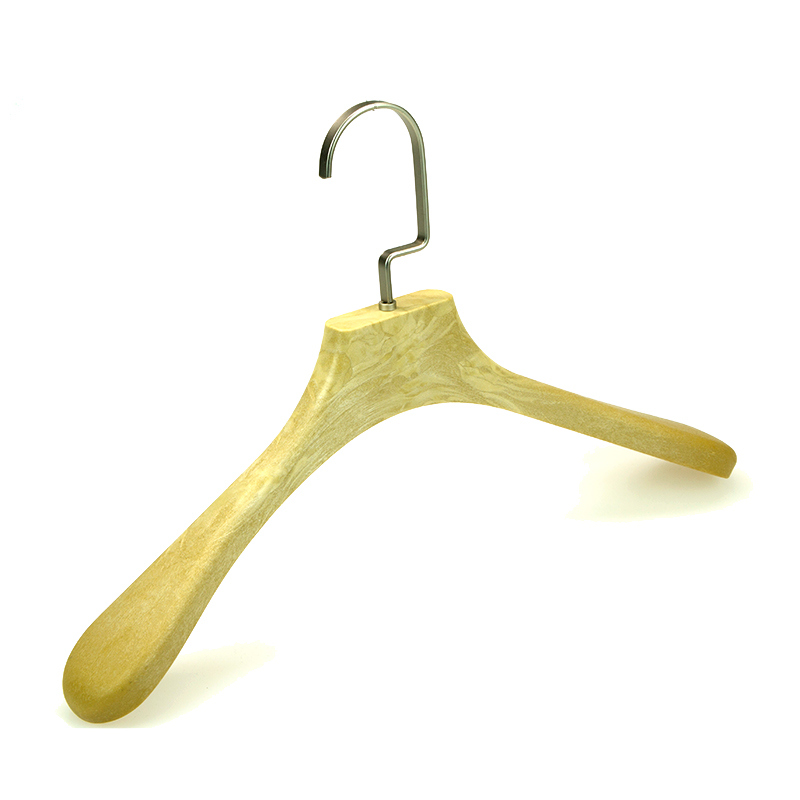 Wooden Like Plastic Coat Hanger with Square Hook