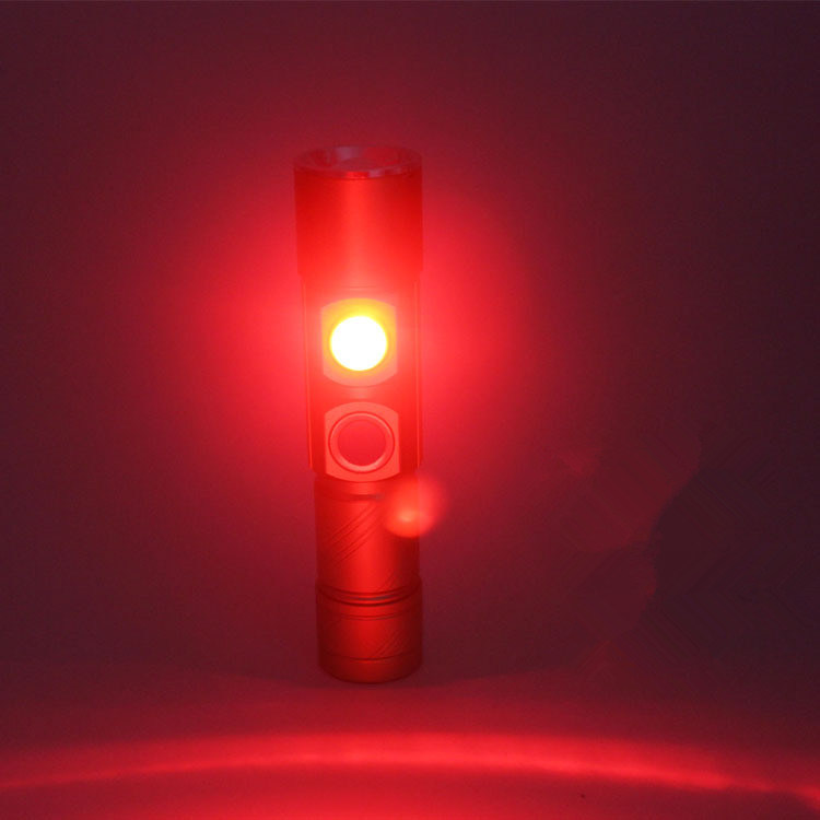 Red White Built-in 16340 Battery CREE Q5 LED Rechargeable Torch